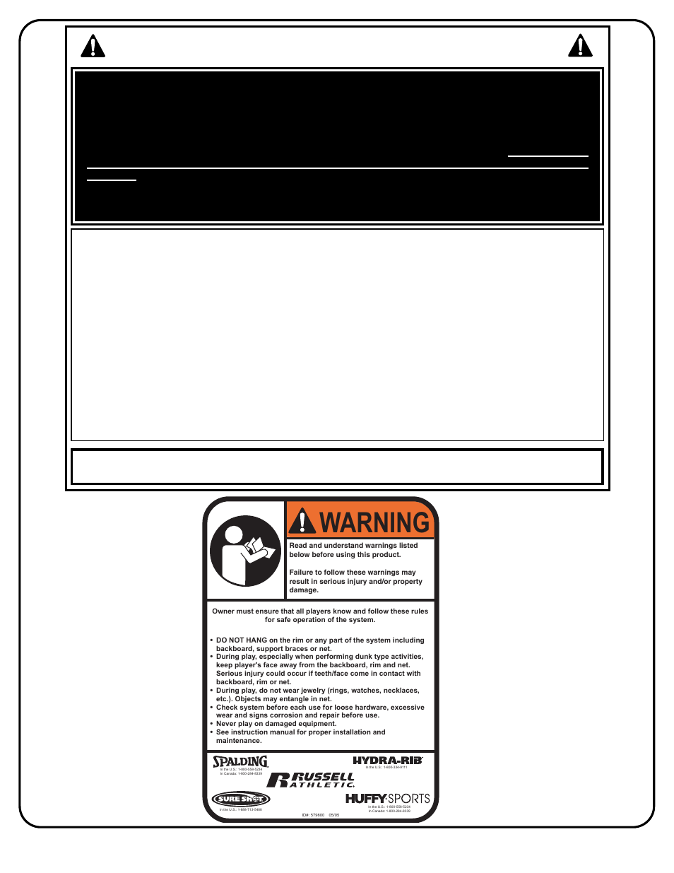 Safety instructions, Warning | Huffy SR-VDA300U User Manual | Page 4 / 22