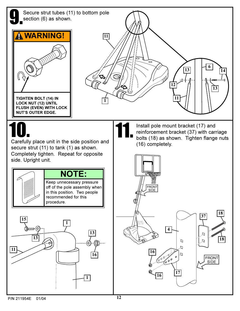 Warning | Huffy 211954E User Manual | Page 12 / 22