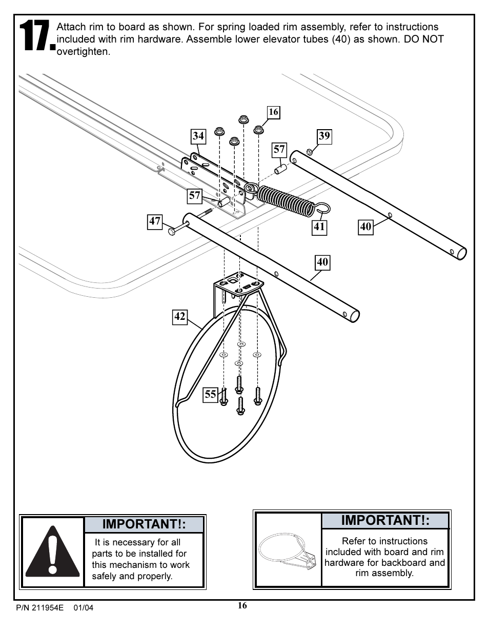 Important | Huffy 211954E User Manual | Page 16 / 22