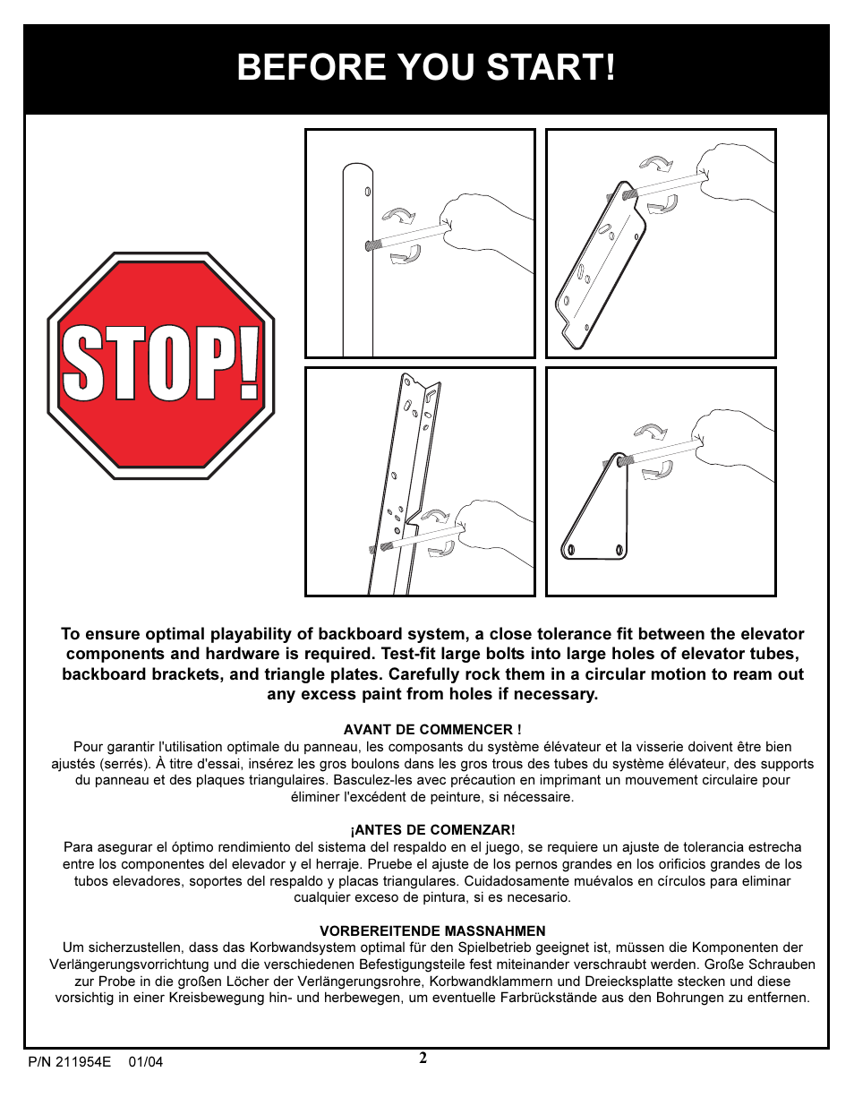 Before you start | Huffy 211954E User Manual | Page 2 / 22