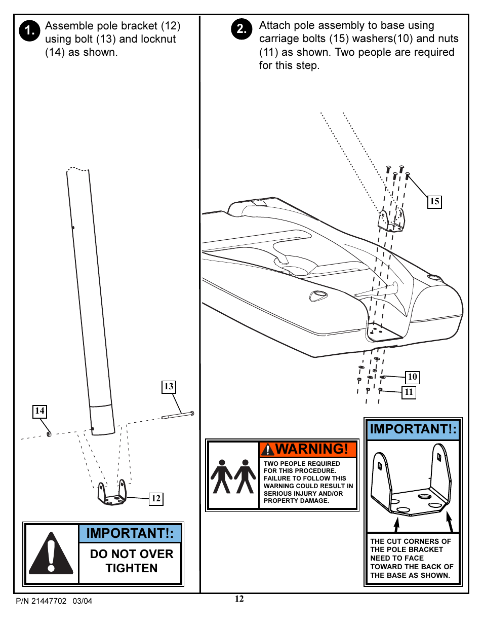 Warning, Important | Huffy NCS102 User Manual | Page 12 / 55