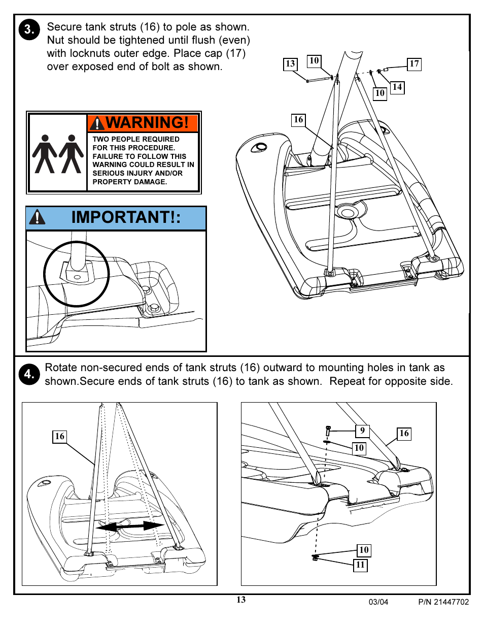 Important, Warning | Huffy NCS102 User Manual | Page 13 / 55