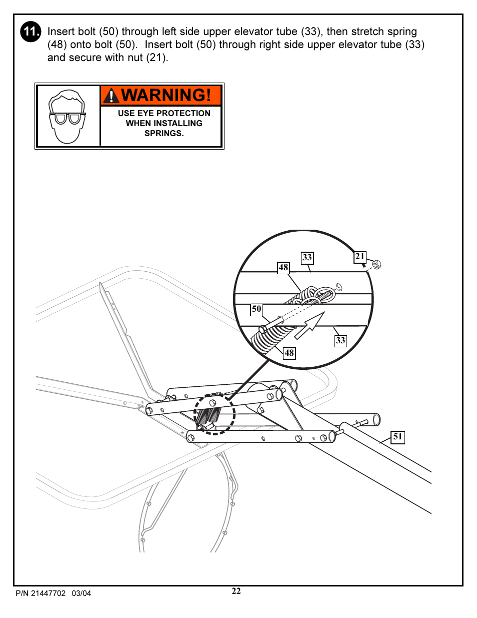 Warning | Huffy NCS102 User Manual | Page 22 / 55