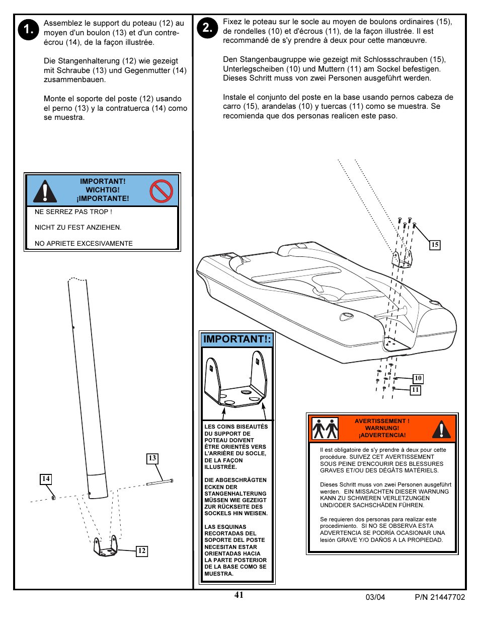 Important | Huffy NCS102 User Manual | Page 41 / 55