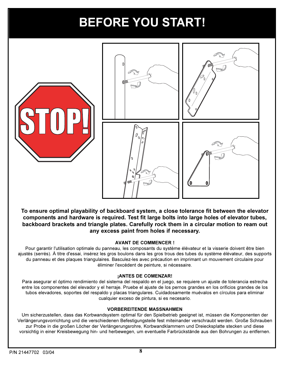 Before you start | Huffy NCS102 User Manual | Page 8 / 55