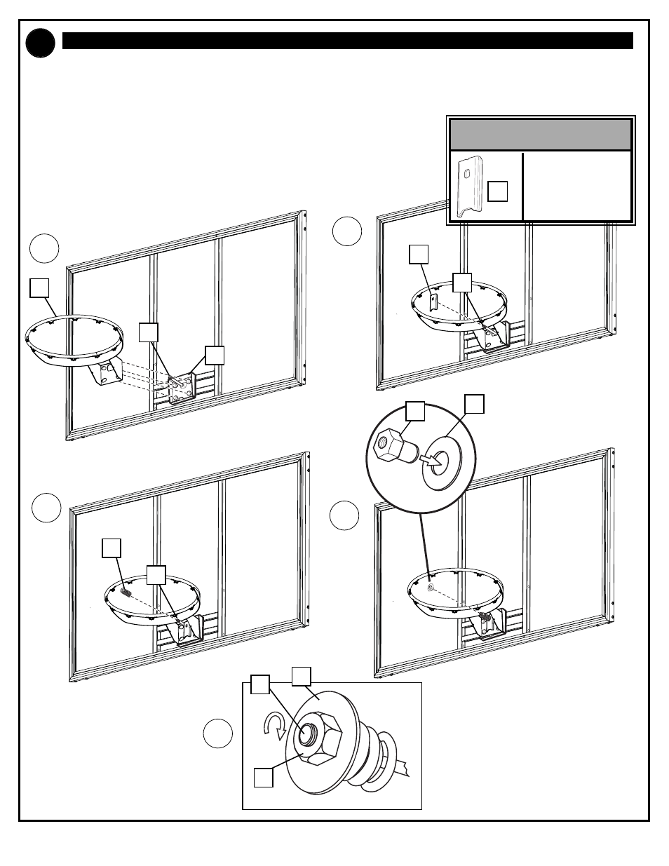 Ab c d e | Huffy In-Ground Basketball User Manual | Page 16 / 20