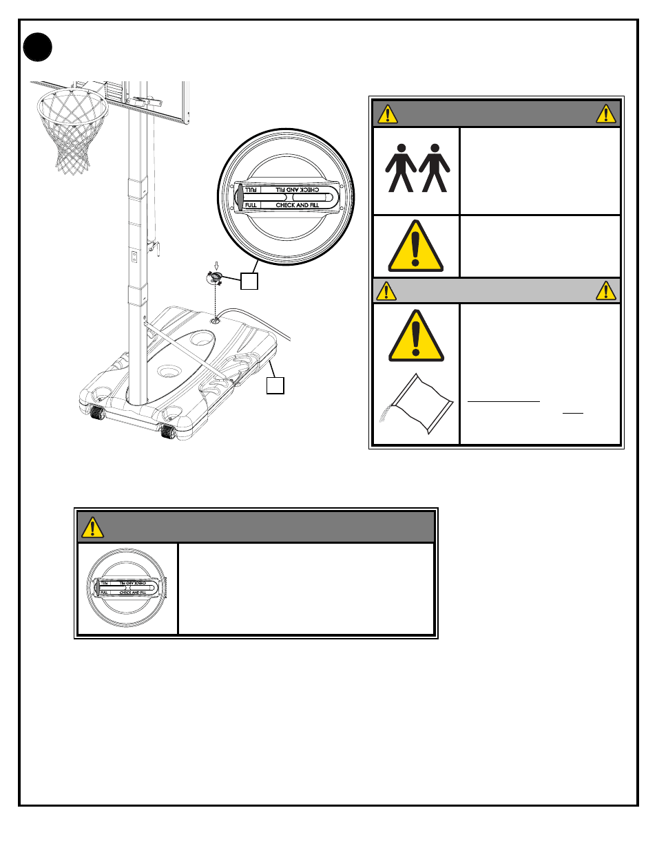 Caution, Warning | Huffy In-Ground Basketball User Manual | Page 19 / 20