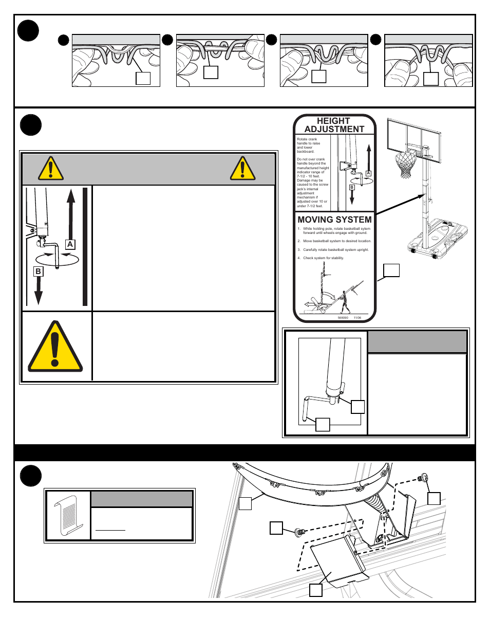 Caution, Rim cover attachment | Huffy In-Ground Basketball User Manual | Page 20 / 20