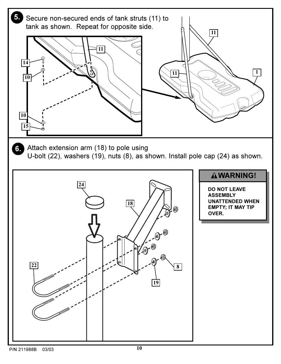 Warning | Huffy PROTEA 4.24C User Manual | Page 10 / 16