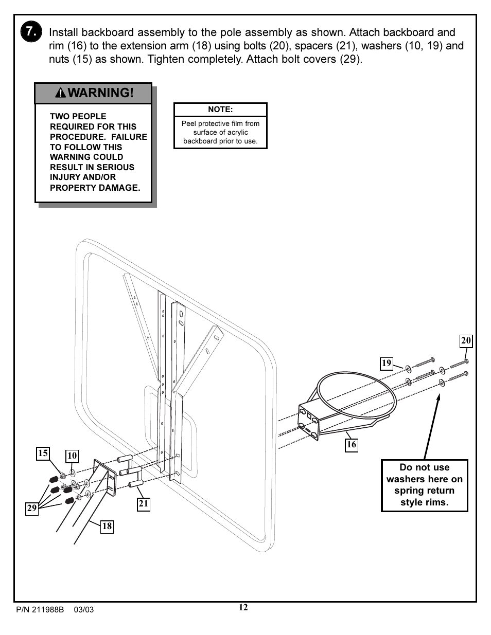 Warning | Huffy PROTEA 4.24C User Manual | Page 12 / 16