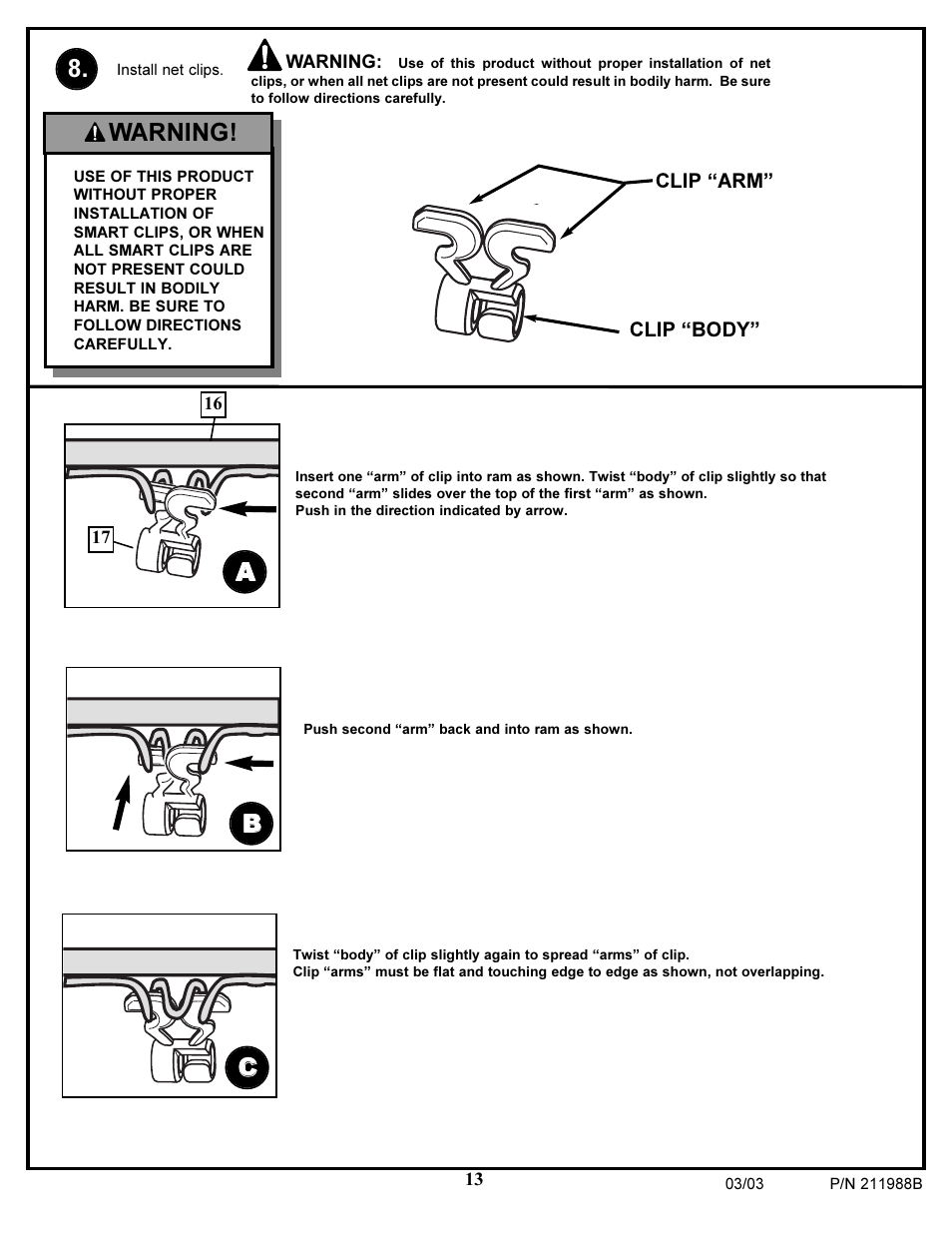 Ab b c c, Warning | Huffy PROTEA 4.24C User Manual | Page 13 / 16