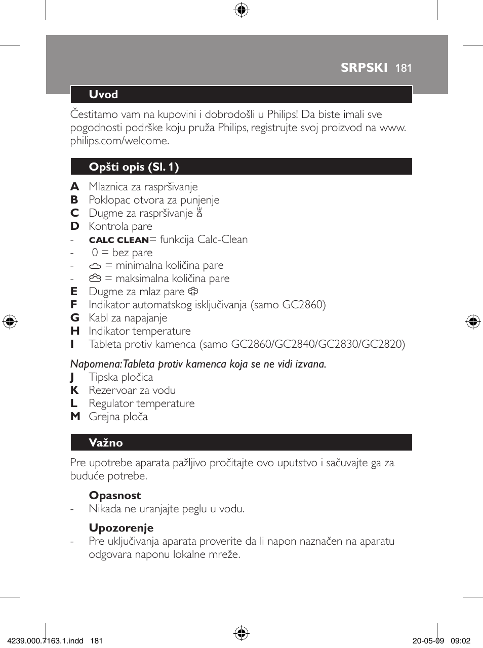 Philips GC2805 User Manual | Page 181 / 208