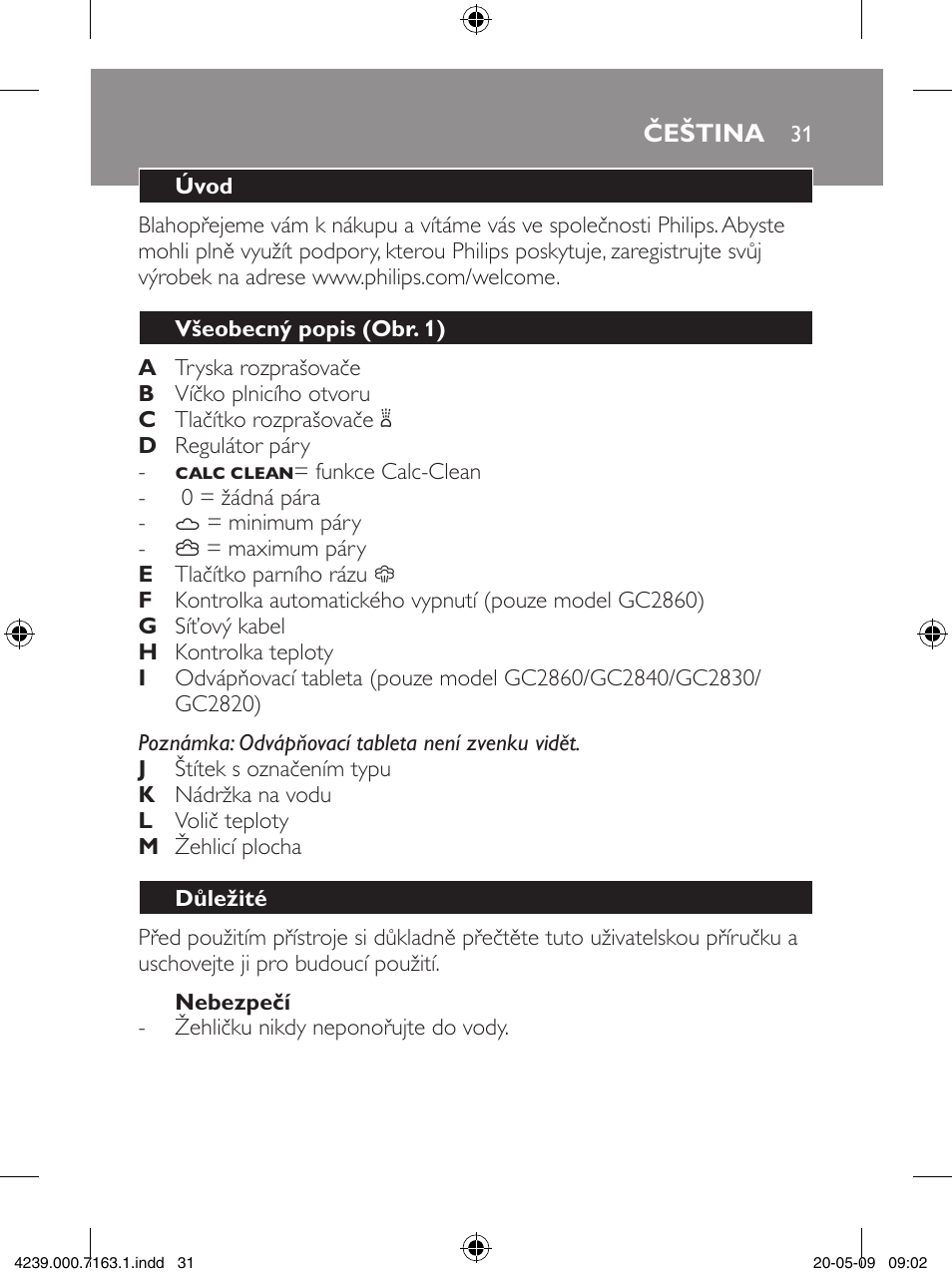 Philips GC2805 User Manual | Page 31 / 208