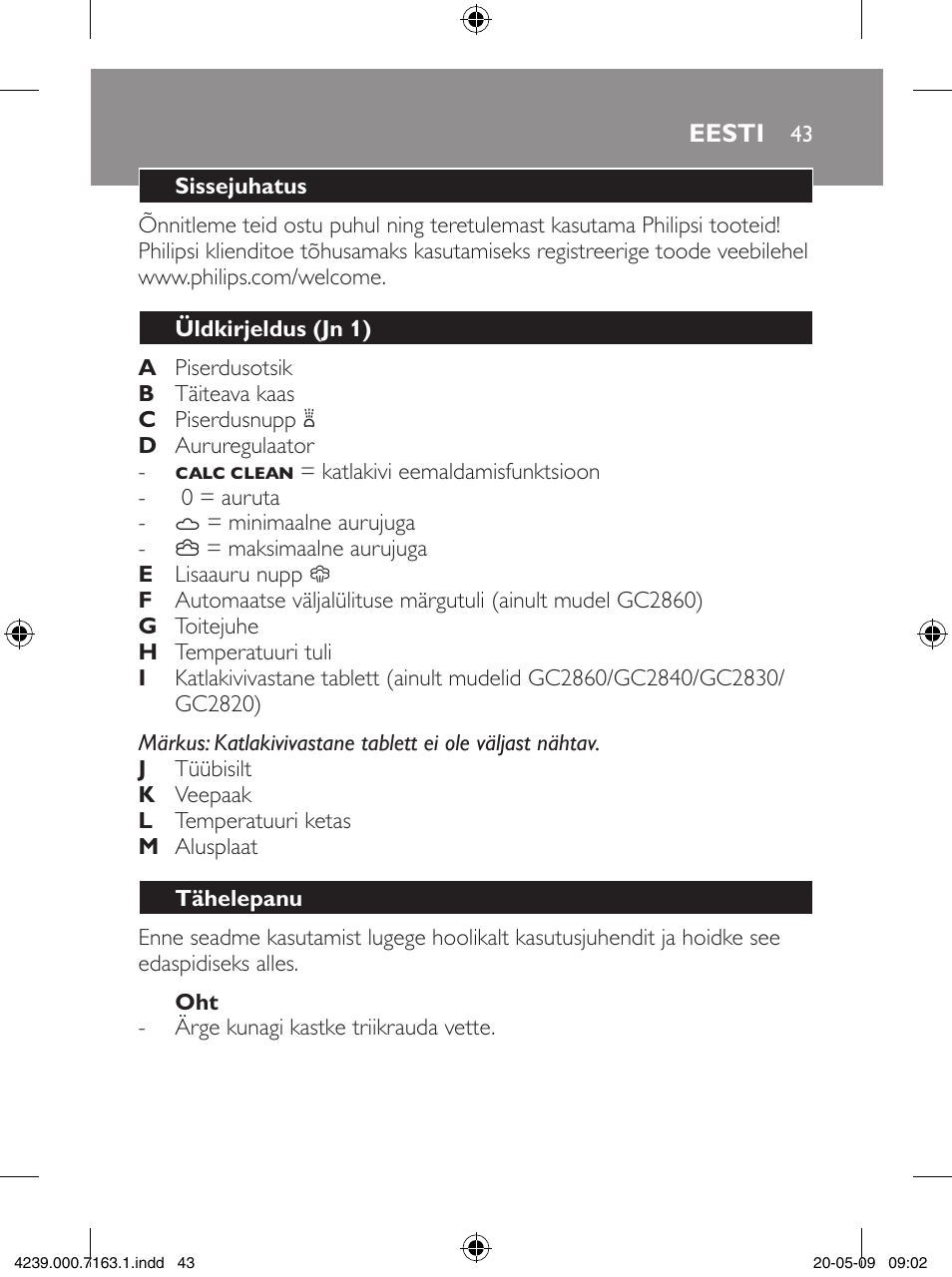 Philips GC2805 User Manual | Page 43 / 208