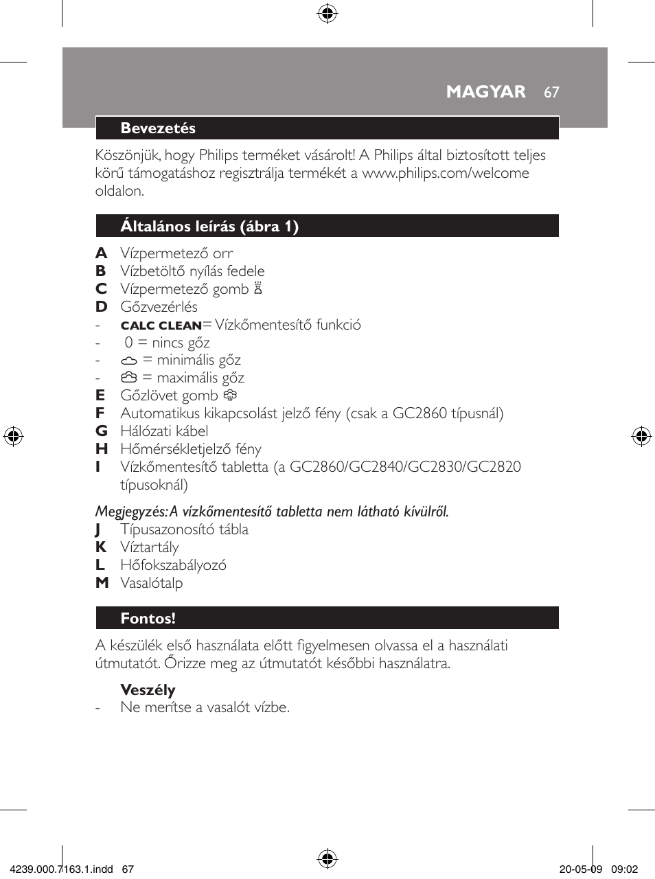 Philips GC2805 User Manual | Page 67 / 208