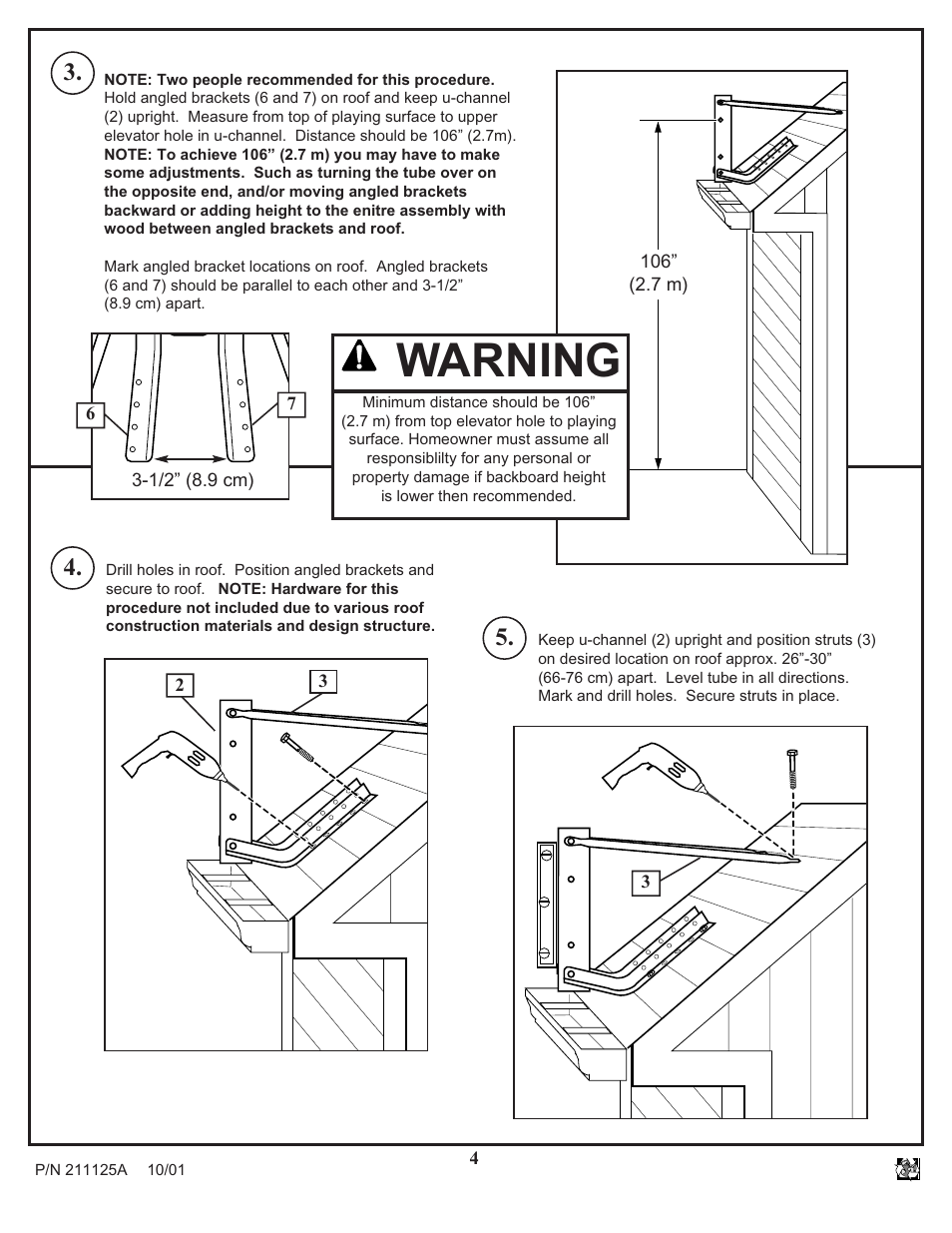 Warning | Huffy Universal Elevator Mount User Manual | Page 4 / 11