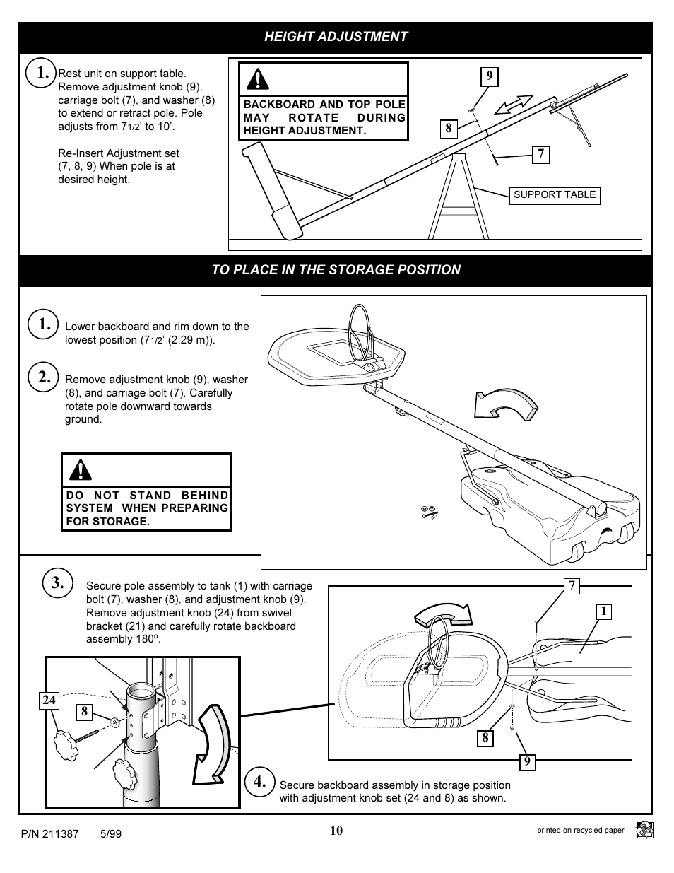 Warning | Huffy 211387 User Manual | Page 10 / 13