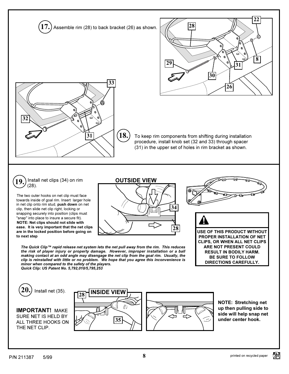 Warning | Huffy 211387 User Manual | Page 8 / 13