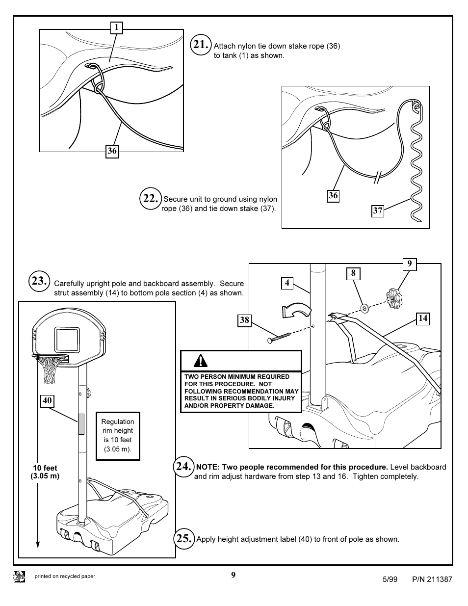 Warning | Huffy 211387 User Manual | Page 9 / 13