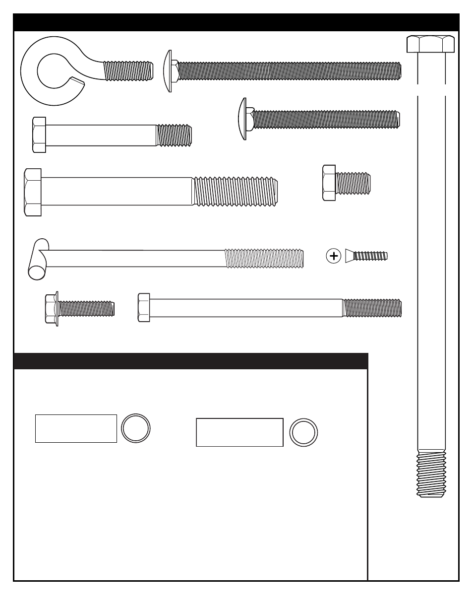 Hardware identifier (bolts & screws), Hardware identifier (steel spacers) | Huffy M671111 User Manual | Page 8 / 25