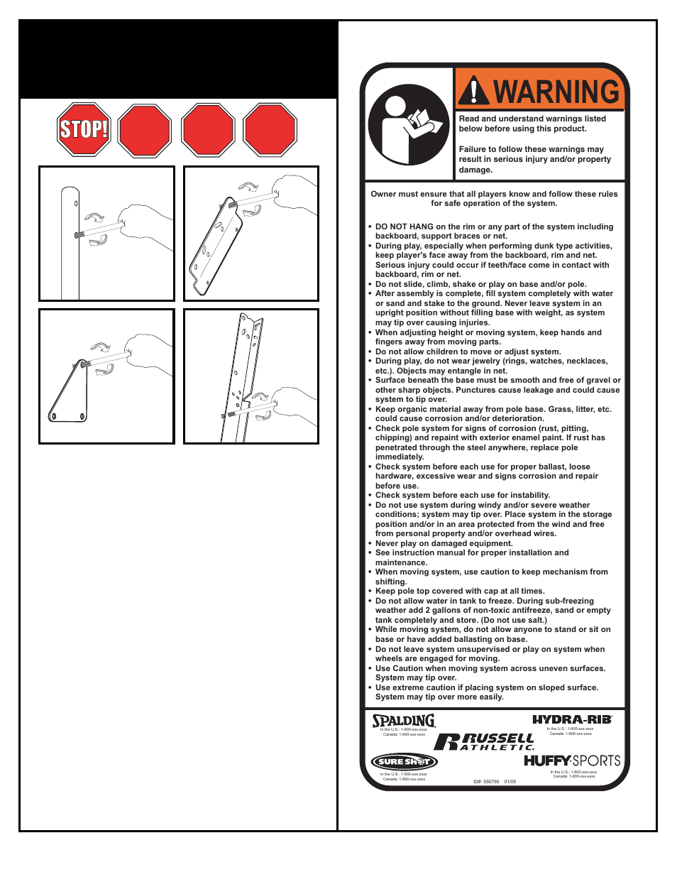 Warning, Stop, Halt | Alto! alto! ¡alto | Huffy TROMM WM2688H User Manual | Page 4 / 31