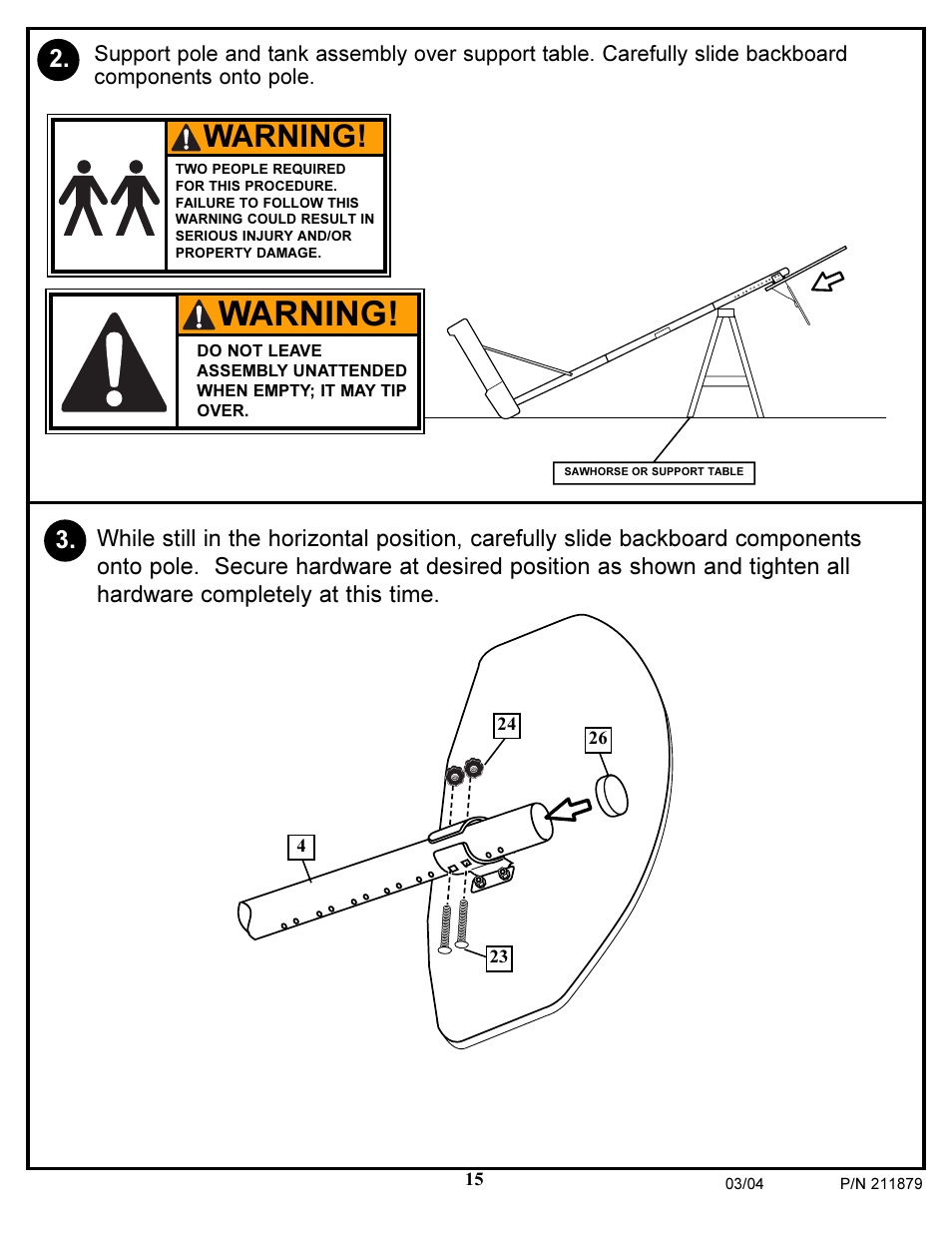 Warning | Huffy POWER XPERT 1000 User Manual | Page 15 / 18