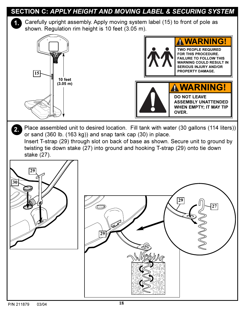 Warning | Huffy POWER XPERT 1000 User Manual | Page 18 / 18