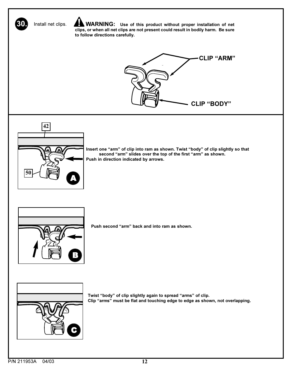 Ab b c c | Huffy ortable Basketball System User Manual | Page 12 / 13