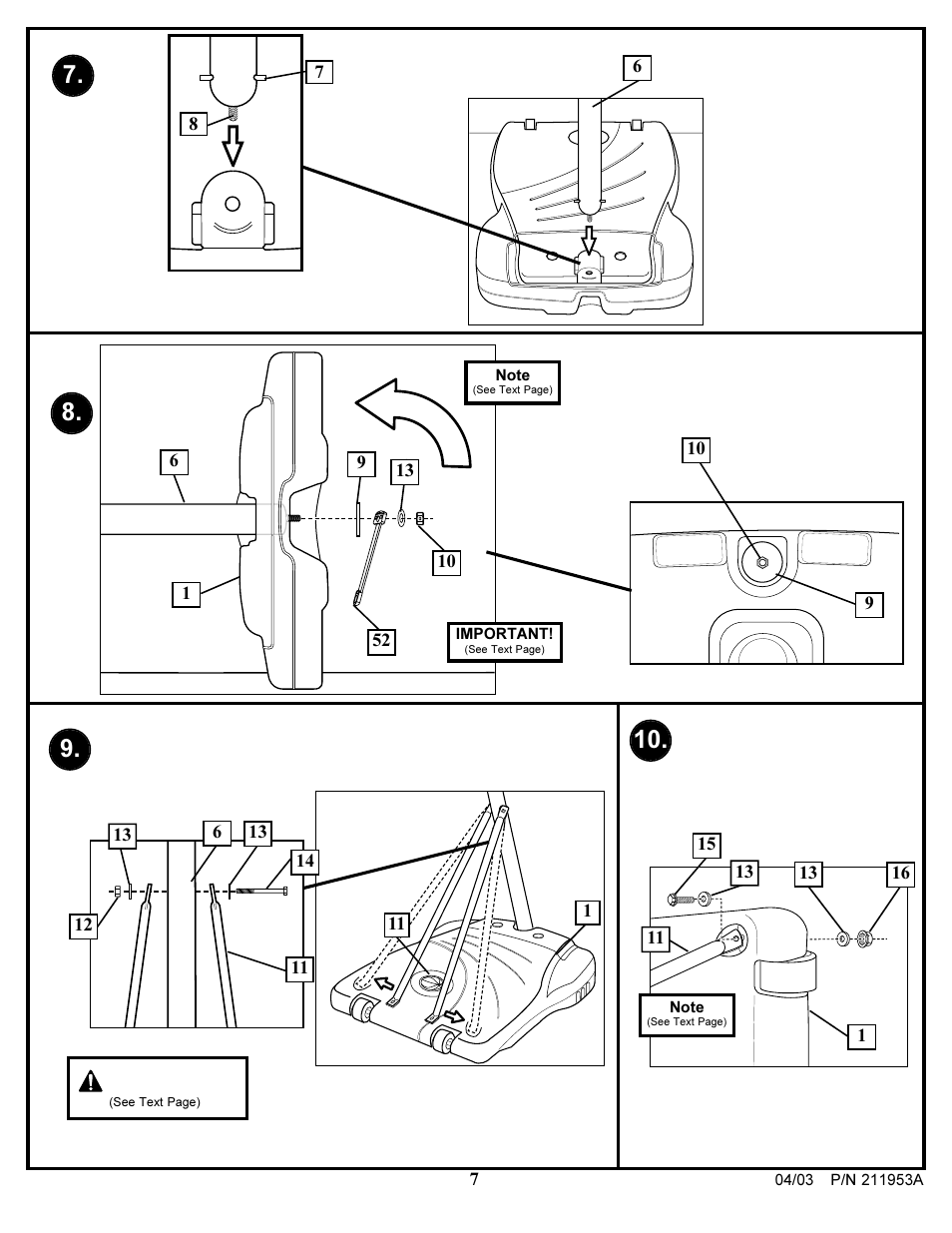 Warning | Huffy ortable Basketball System User Manual | Page 7 / 13