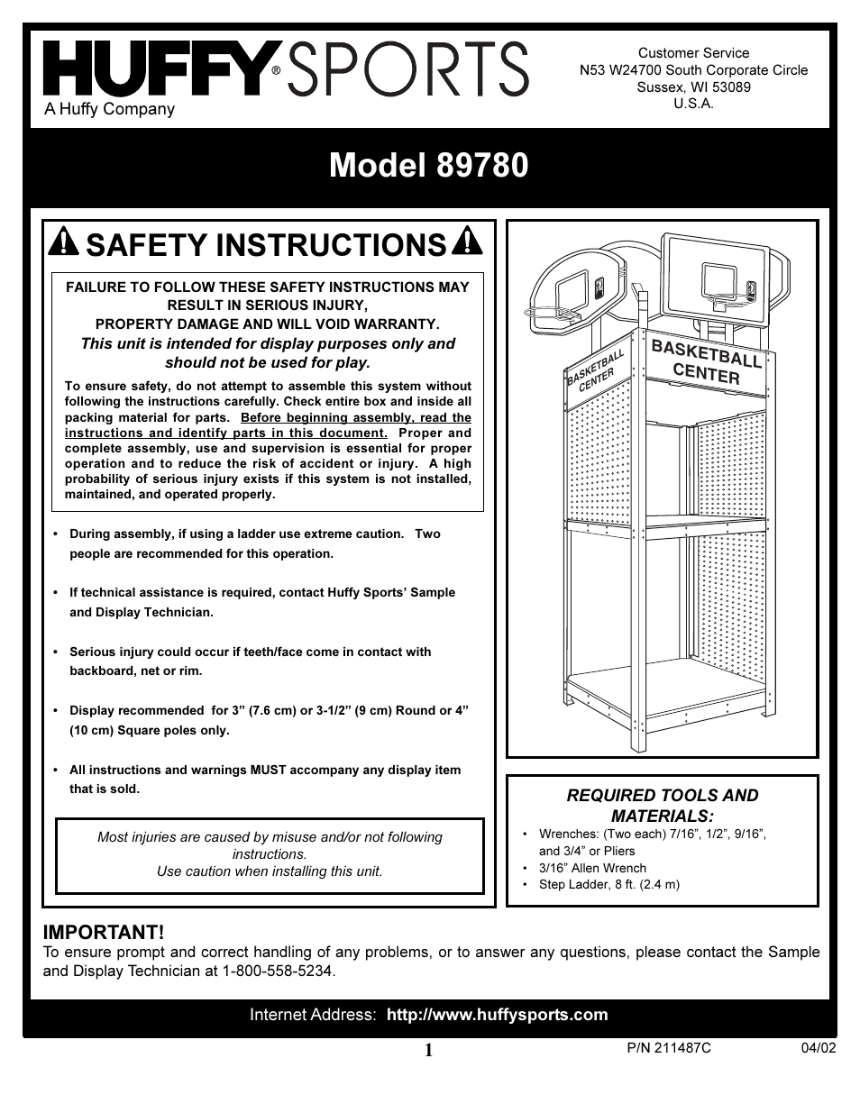 Huffy 89780 User Manual | 8 pages