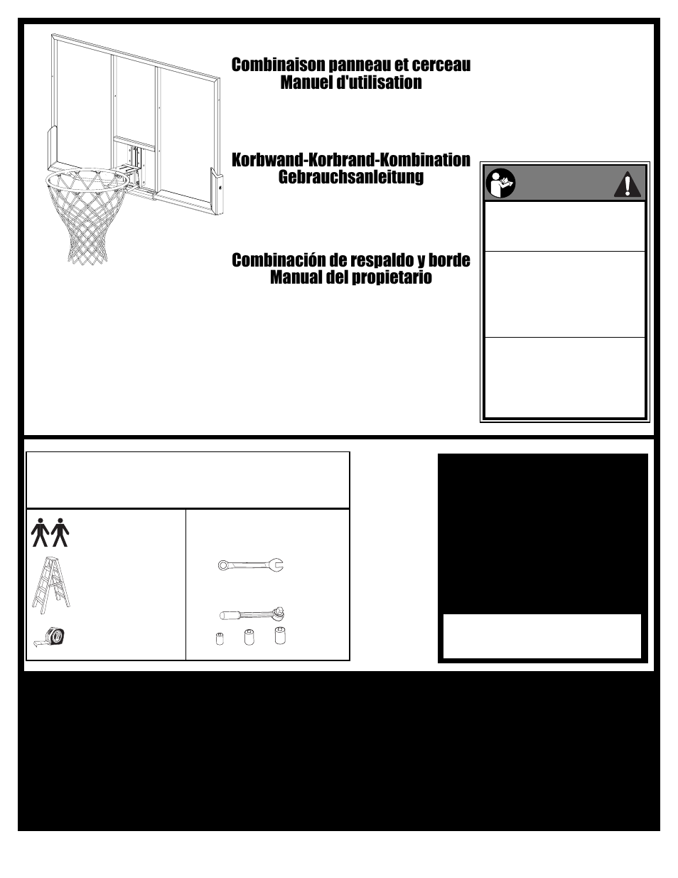 Français español deutsch, Korbwand-korbrand-kombination gebrauchsanleitung | Huffy M790074 User Manual | Page 19 / 41