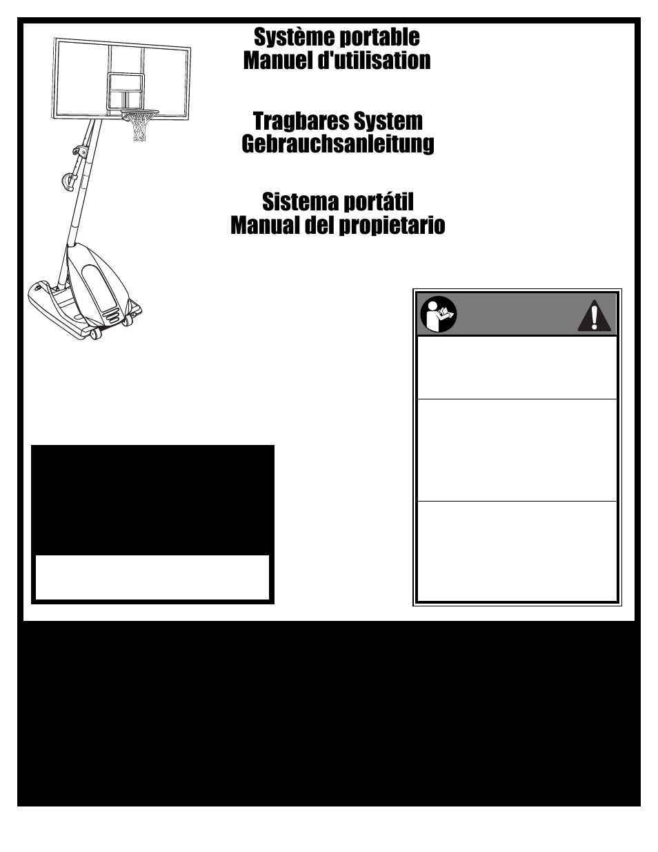 Système portable manuel d'utilisation, Tragbares system gebrauchsanleitung, Sistema portátil manual del propietario | Français español deutsch | Huffy M6011141 User Manual | Page 27 / 56