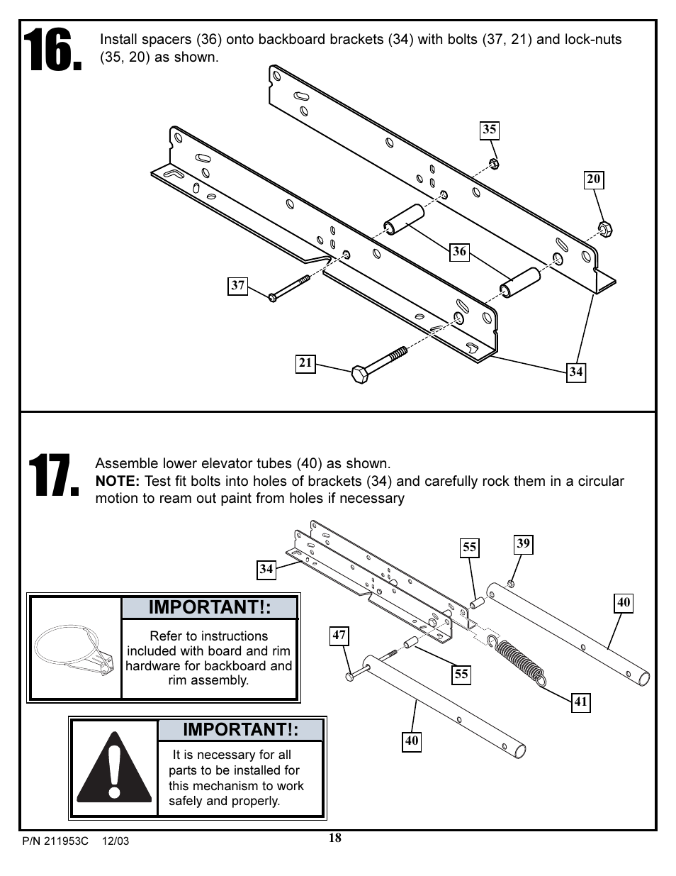 Important | Huffy 211953C User Manual | Page 18 / 25