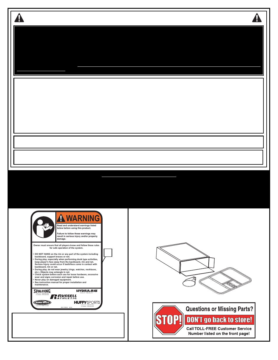 Safety instructions, Warning, Notice to assemblers | Huffy M790054 User Manual | Page 2 / 45