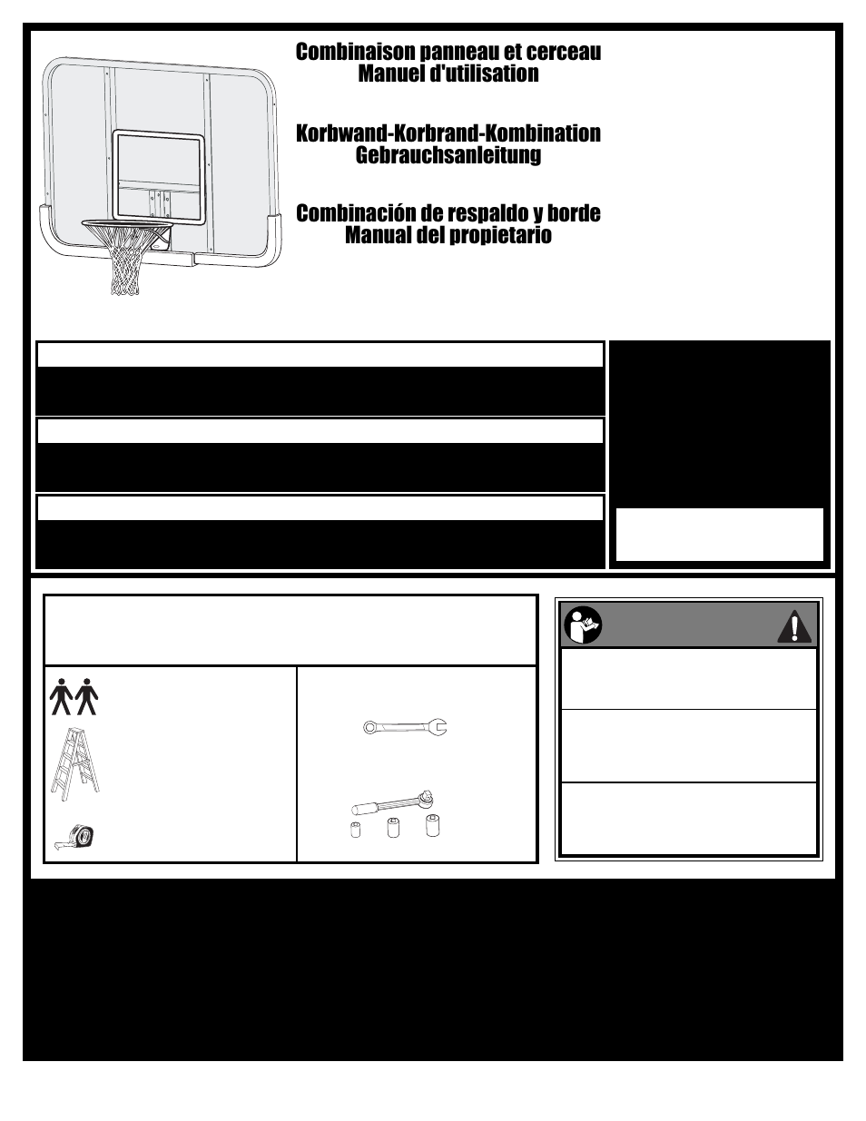 Français español deutsch, Korbwand-korbrand-kombination gebrauchsanleitung | Huffy M790054 User Manual | Page 21 / 45