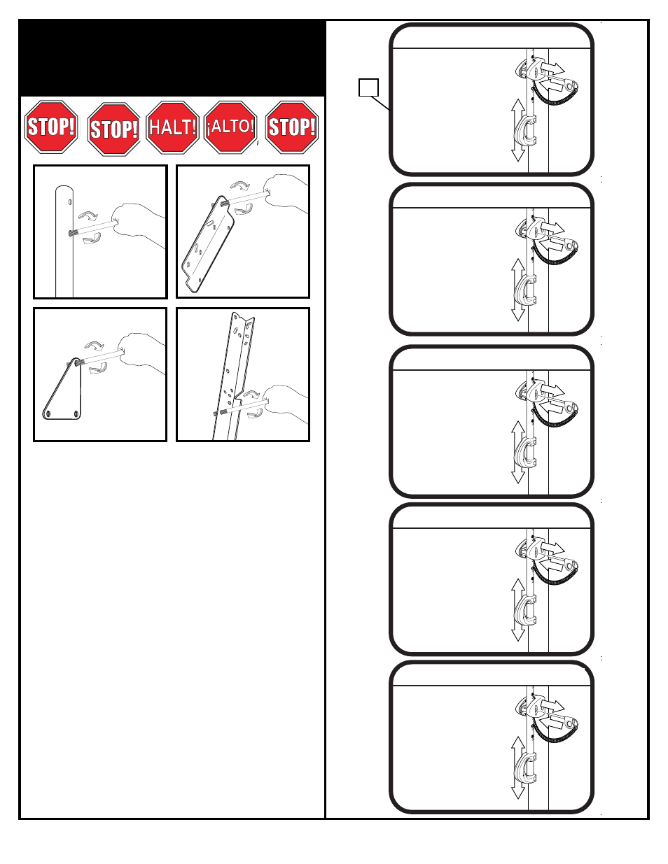 Halt, Alto! alto, Stop | Alto, Height adjustment, Need italian, Ajuste de la altura, Höhenverstellung, Réglage de la hauteur, Regolazione dell'altezza | Huffy LS9 User Manual | Page 3 / 32