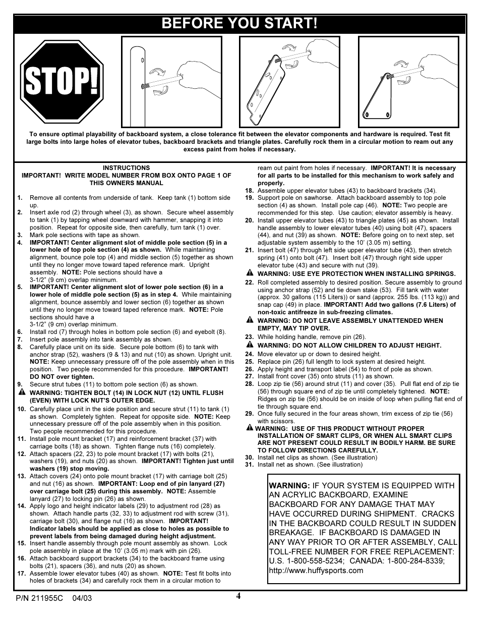 Before you start | Huffy BRAVO 112 User Manual | Page 4 / 15