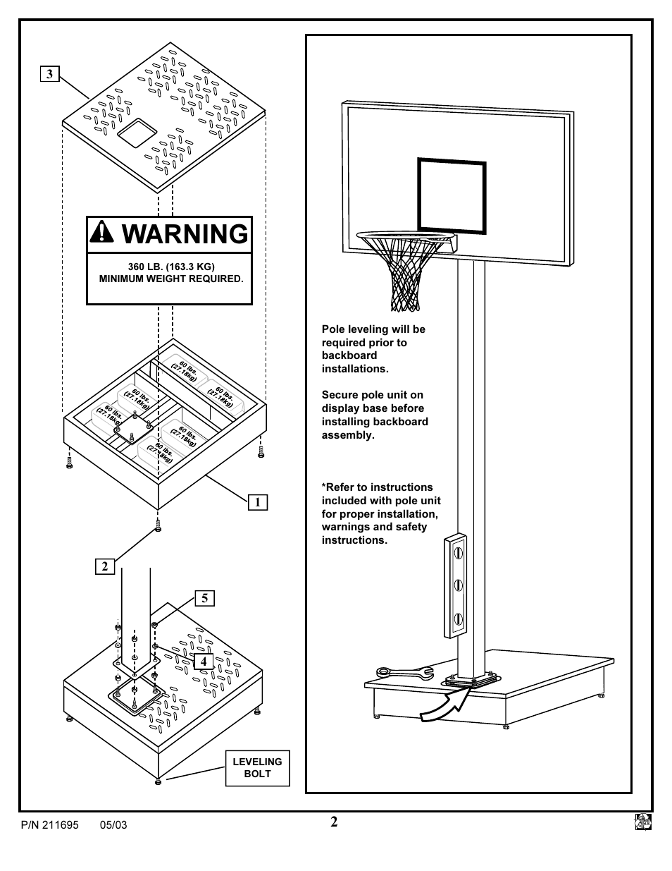 Warning | Huffy 89135 User Manual | Page 2 / 2