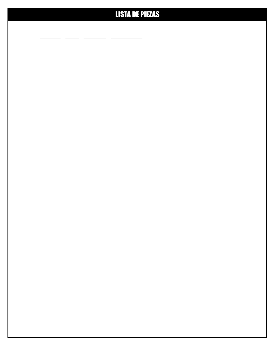 Lista de piezas | Huffy M611412 User Manual | Page 20 / 30