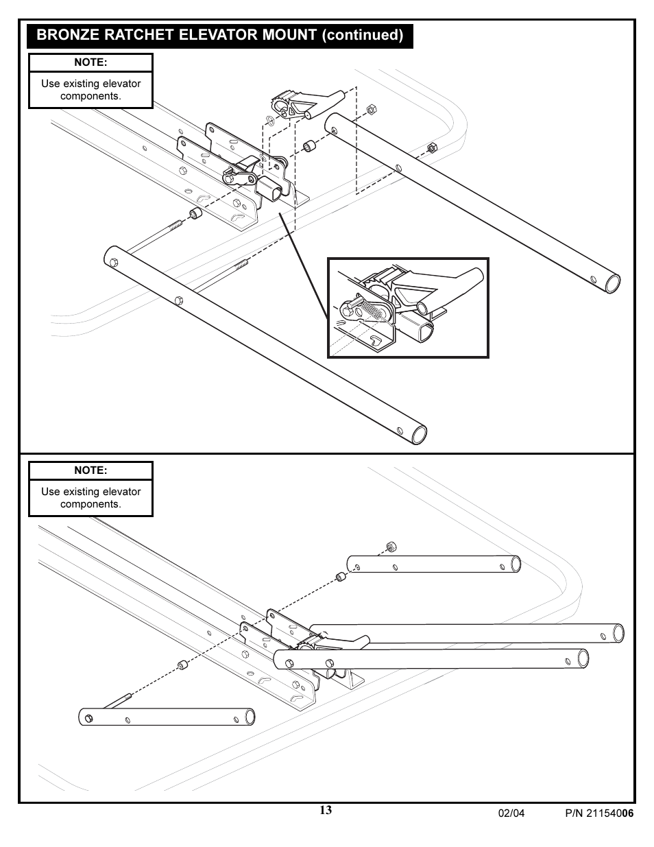 Bronze ratchet elevator mount (continued) | Huffy 21154006 User Manual | Page 13 / 18