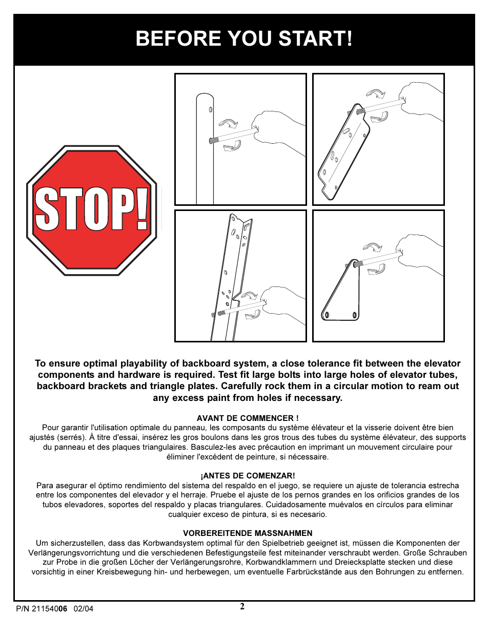 Before you start | Huffy 21154006 User Manual | Page 2 / 18