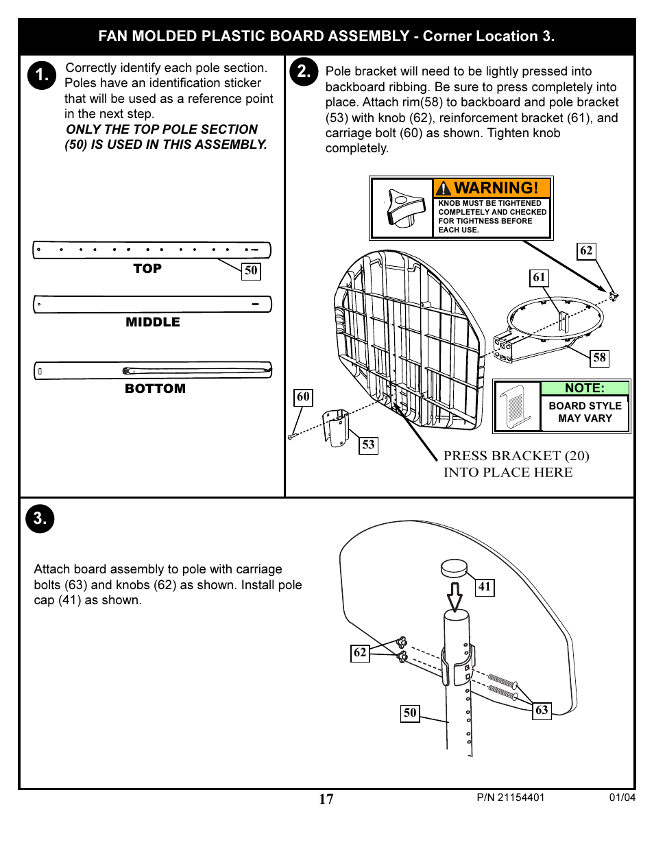 Warning | Huffy 89225 User Manual | Page 17 / 20