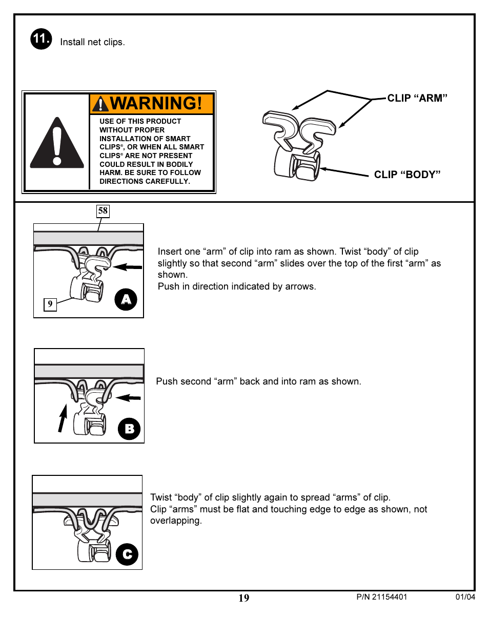 Warning | Huffy 89225 User Manual | Page 19 / 20