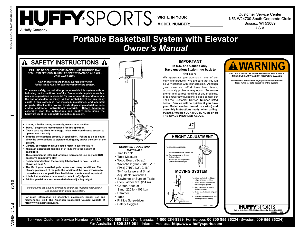 Huffy AWLC6045 User Manual | 14 pages