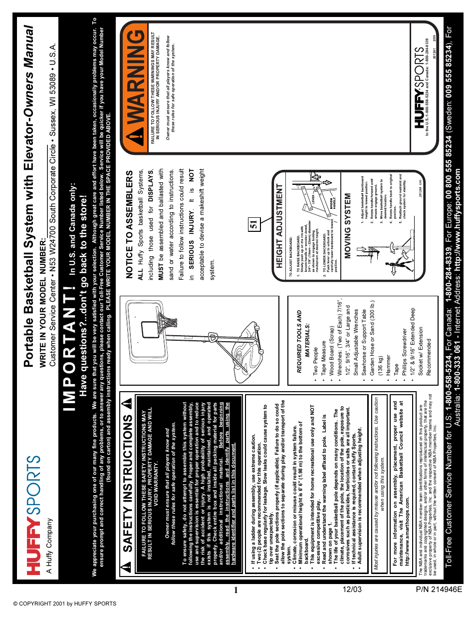 Huffy AWLH4030 User Manual | 25 pages