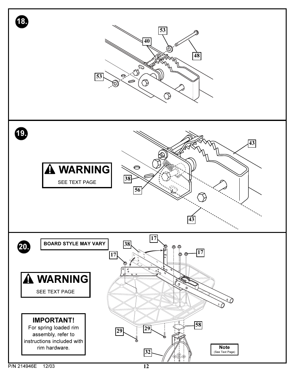Warning | Huffy AWLH4030 User Manual | Page 12 / 25