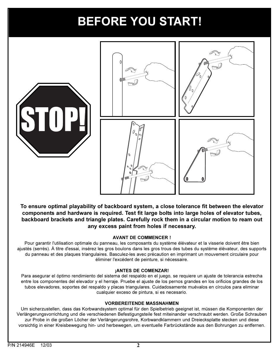 Before you start | Huffy AWLH4030 User Manual | Page 2 / 25