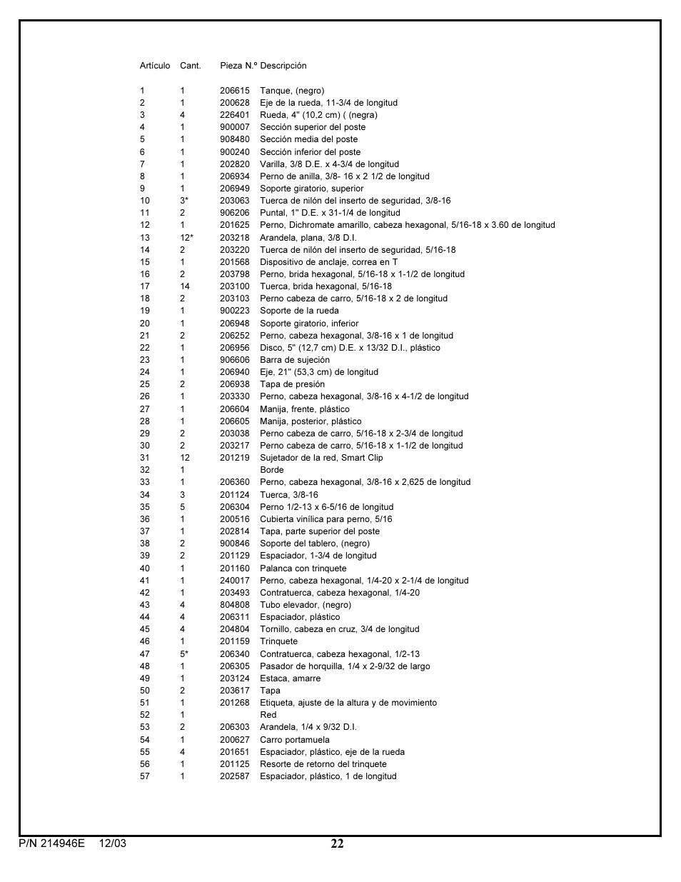 Huffy AWLH4030 User Manual | Page 22 / 25