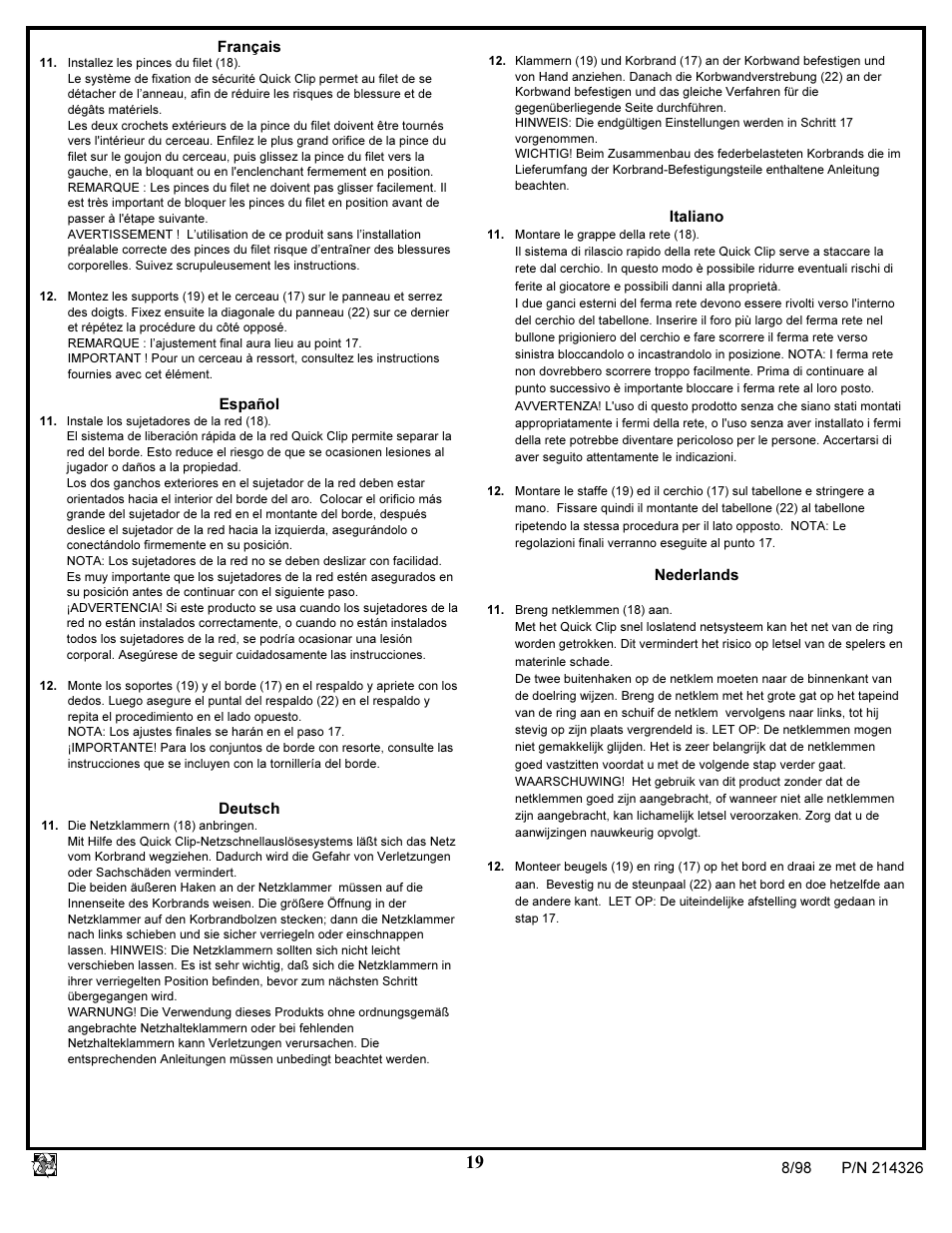 Huffy NETWORK PACK KA-DV300 User Manual | Page 19 / 30
