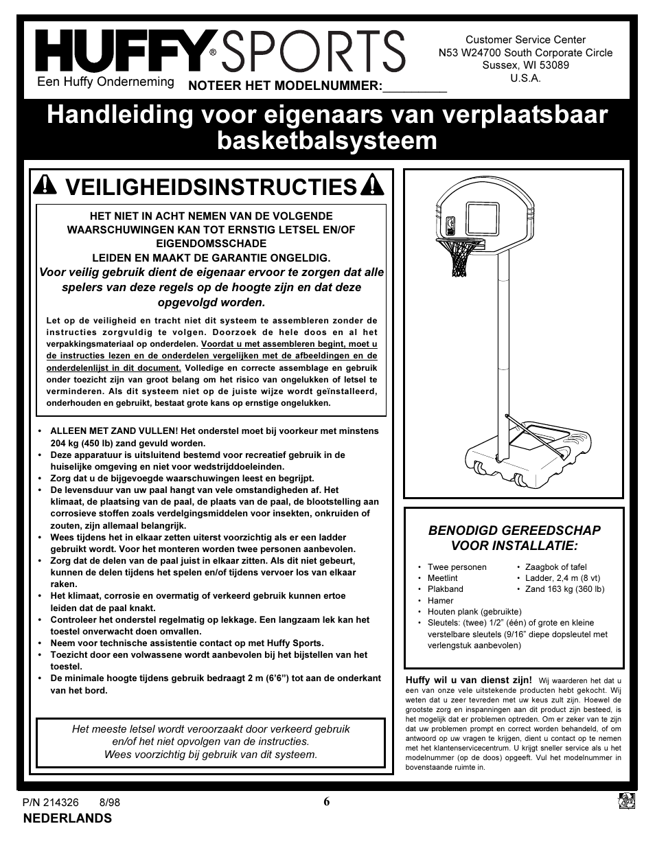 Veiligheidsinstructies | Huffy NETWORK PACK KA-DV300 User Manual | Page 6 / 30